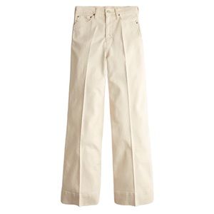 J. Crew Wide-Leg Denim Trouser in Ecru